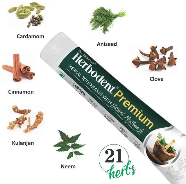 Alt view image 3 of 5 - Premium Toothpaste - 5.82oz/165g Pack of 1 | Strong Teeth | Unique blend of 21 herbs, Cavity Protection, Prevents Gum Bleeding, Soothes Swollen Gums, Toothpaste with Natural Mouthwash