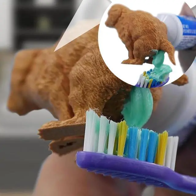 Alt view image 4 of 6 - 1 Funny Dog Poop Toothpaste Dispenser, Dog Butt Toothpaste Cover Squeezer, Children's and Adult Bathroom Accessories, Novel Gift Suitable for Various Toothpaste Mouths