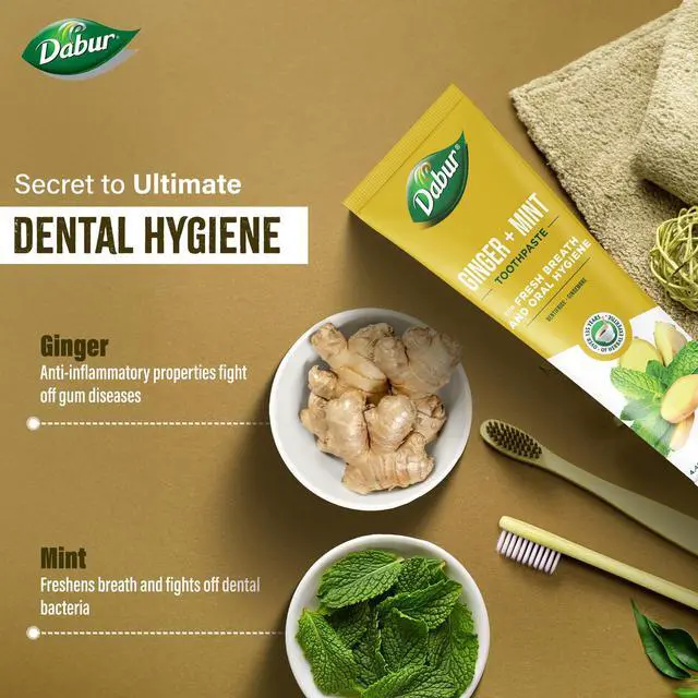 Alt view image 2 of 7 - Organic Ginger & Mint Toothpaste | 100 ml | Everyday Use | Fights Dental Bacteria & Bad Breath | Toothpaste for Adults & Kids | Paraben Free, SLS Free, No Alcohol | Pack of 1