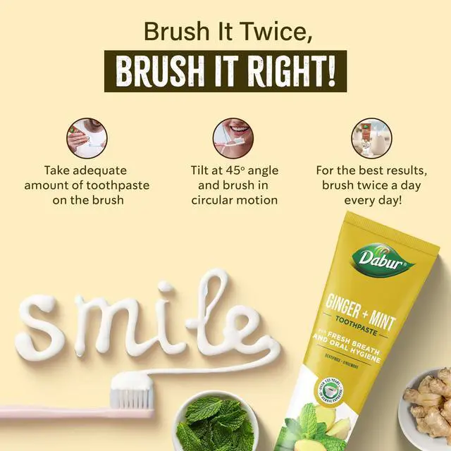 Alt view image 5 of 7 - Organic Ginger & Mint Toothpaste | 100 ml | Everyday Use | Fights Dental Bacteria & Bad Breath | Toothpaste for Adults & Kids | Paraben Free, SLS Free, No Alcohol | Pack of 1