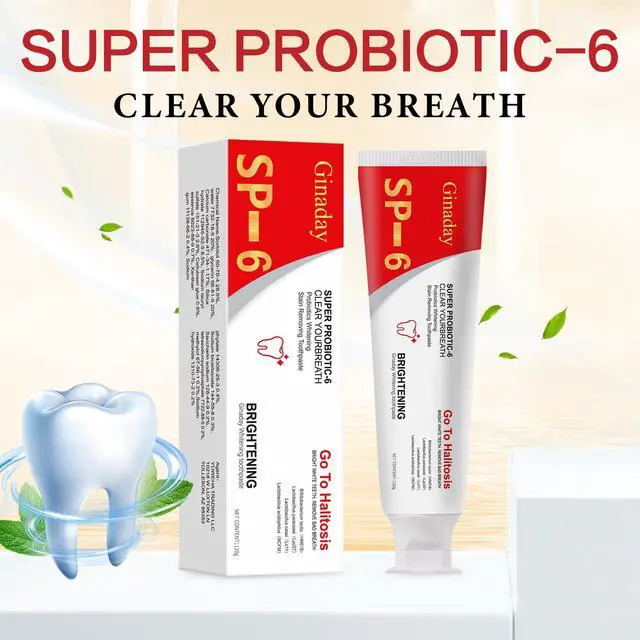 Alt view image 3 of 7 - SP-6 Probiotic Toothpaste,Deep Cleaning Remineralizing Gum Health Care Fresh Breath SP 6 Probiotic Ultra Whitening Toothpaste (1 Pcs)