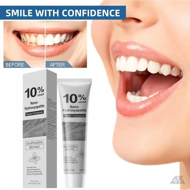 Alt view image 7 of 7 - 1Pcs 10% Nano Hydroxyapatite Toothpaste, Fluoride-Free Formula for Enamel Support & Gentle Sensitivity Care, Natural Whitening, Peppermint Flavor, 120g