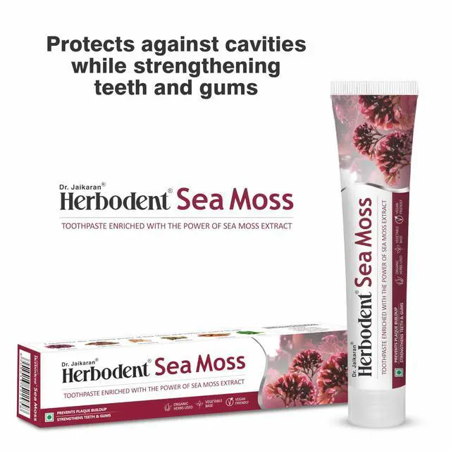 Alt view image 4 of 5 - Sea Moss Toothpaste - 6.53oz/185g Pack of 1 | SLS Free | Prevents plaque buildup, Supports healthy teeth and gums, Dyes free, Fluoride free, Contains organic herbs