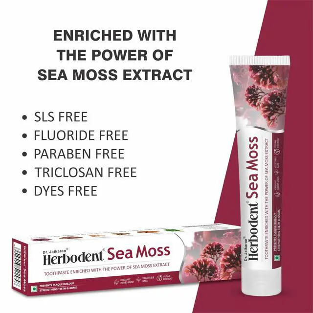Alt view image 2 of 5 - Sea Moss Toothpaste - 6.53oz/185g Pack of 1 | SLS Free | Prevents plaque buildup, Supports healthy teeth and gums, Dyes free, Fluoride free, Contains organic herbs