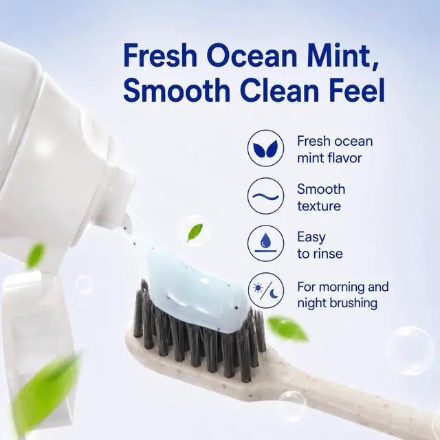 Alt view image 5 of 7 - Nano Hydroxyapatite Toothpaste, 2 Pack, Fluoride Free | Two 100g / 3.5 oz tubes with Ocean Mint flavor for sensitive teeth, gentle whitening, and daily enamel care