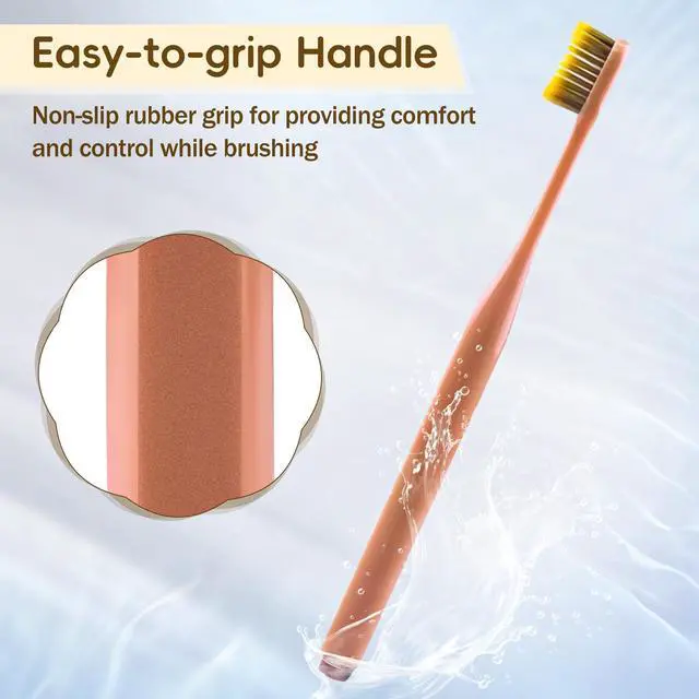 Alt view image 4 of 7 - Extra Soft Toothbrush for Sensitive Gums, Wide Head Soft Bristle Toothbrush with Soft Flossing Micro Nano Bristles for Adults, Pregnant Women, Elderly, Braces, 6pcs