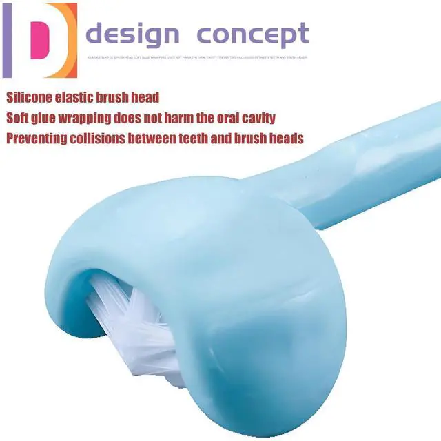 Alt view image 4 of 7 - 3 Sided Autism Toothbrush 360° Oral Teeth Cleaning Design U-Shaped Toothbrush 2 PCS Adult Soft Bristles Soft and Gentle for Complete Tooth and Gum Care (Blue + Green)