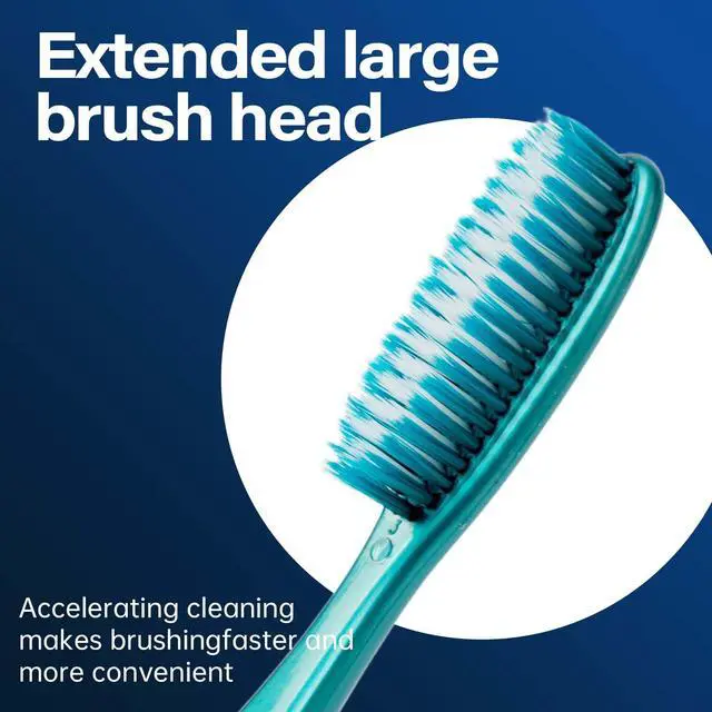 Alt view image 3 of 7 - Adult soft toothbrush, large long brush head, whitening teeth, 4 Pack.