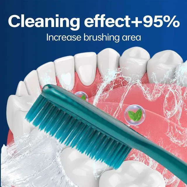 Alt view image 4 of 7 - Adult soft toothbrush, large long brush head, whitening teeth, 4 Pack.