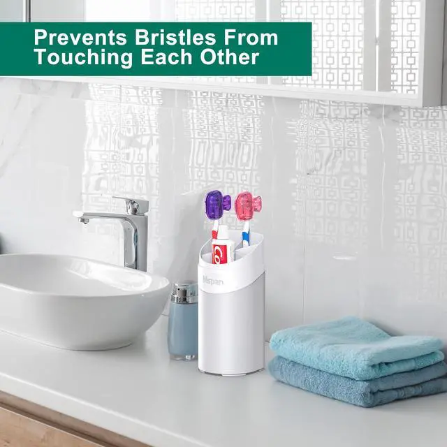 Alt view image 5 of 6 - Electric Toothbrush Head Cover: Sonic Toothbrush Cap Travel Protector Plastic Brush Pod Protection Clip Case Value Pack