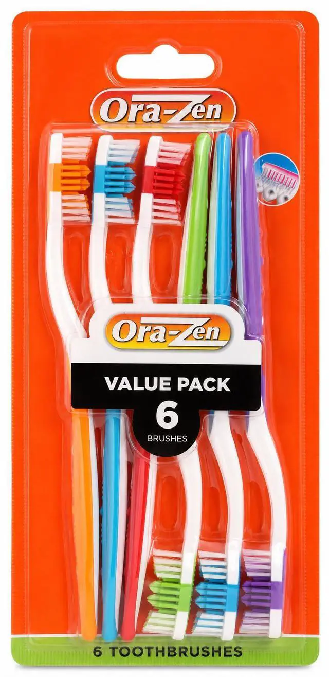 Main image of Adult Toothbrushes 6 Pack, Manual Toothbrush Value Pack with Firm Bristles, Comfortable Grip Handles for Daily Oral Care (Firm) | Firm