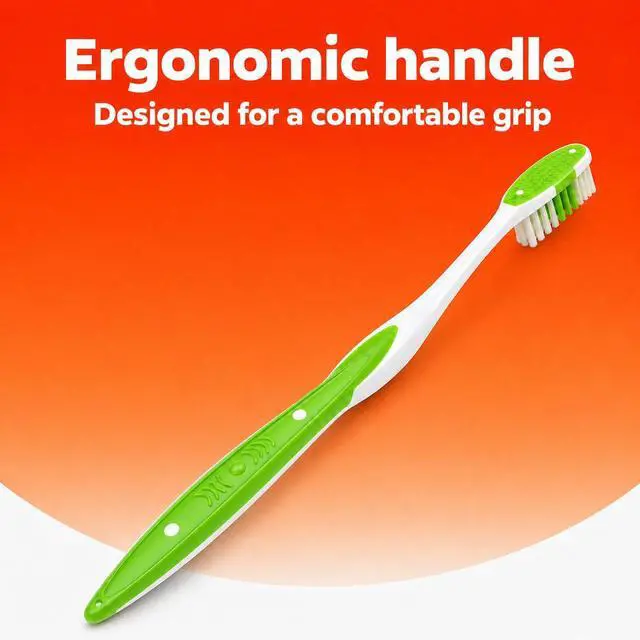 Alt view image 2 of 7 - Adult Toothbrushes 6 Pack, Manual Toothbrush Value Pack with Firm Bristles, Comfortable Grip Handles for Daily Oral Care (Firm) | Firm