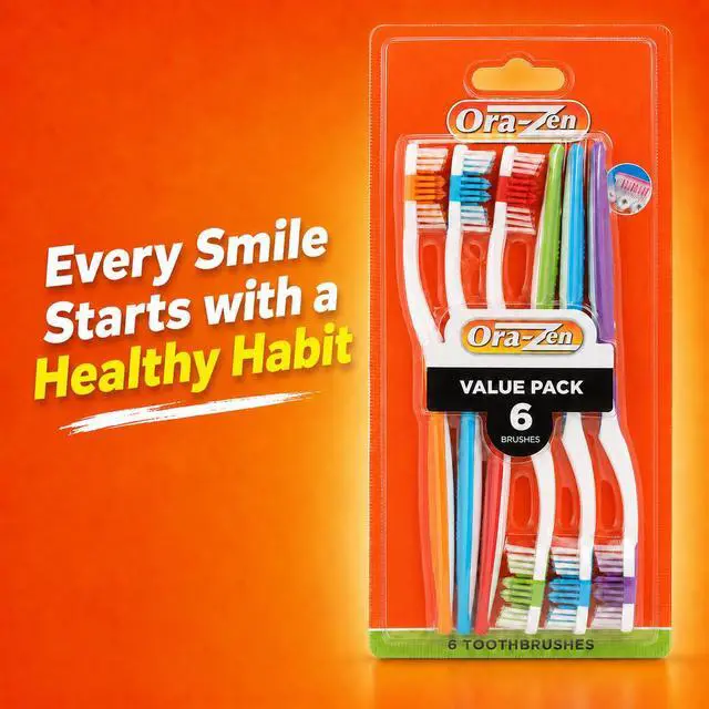 Alt view image 3 of 7 - Adult Toothbrushes 6 Pack, Manual Toothbrush Value Pack with Firm Bristles, Comfortable Grip Handles for Daily Oral Care (Firm) | Firm