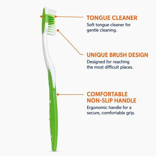 Alt view image 4 of 7 - Adult Toothbrushes 6 Pack, Manual Toothbrush Value Pack with Firm Bristles, Comfortable Grip Handles for Daily Oral Care (Firm) | Firm