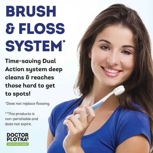 Alt view image 5 of 7 - Soft Manual Toothbrush, Adults, Flossing Bristles, Blue | Floss-Tip Bristles for Sensitive Teeth and Gums, Soft Manual Brush, Deep Clean, BPA Free, Dr Plotka Design