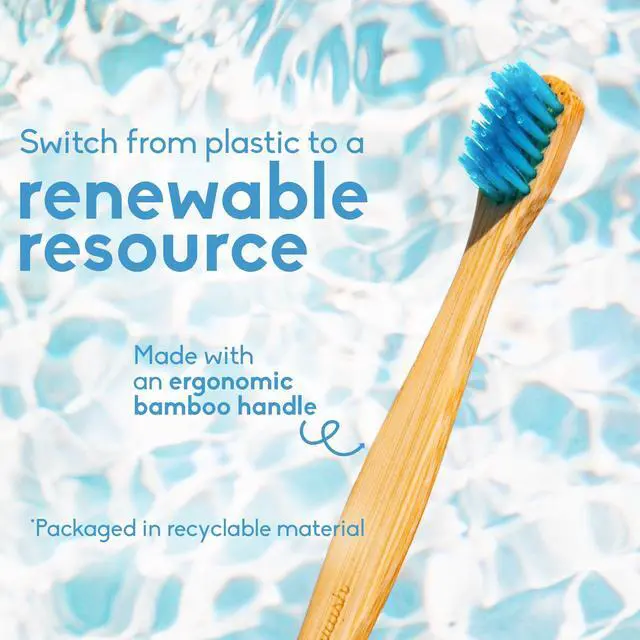 Alt view image 4 of 6 - Bamboo Toothbrushes, BPA Free, Ultra Soft Bristles (5 Pack) | Natural Sustainable Bamboo, Sensitive Gums, Non-Toxic, Dental Oral Care & Hygiene, Plastic-Free Handle, Men & Women