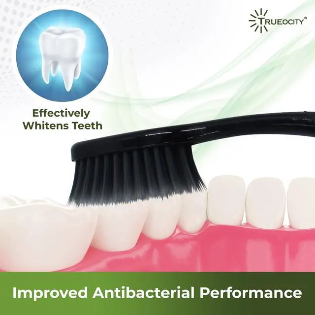 Alt view image 5 of 6 - Charcoal Toothbrush 6 Pack, Natural Teeth Whitening Solution - Ultra Soft Tooth Brush - Gentle, Slim Brush Head - Black Toothbrushes for Adults Working Great with Activated Charcoal Toothpaste