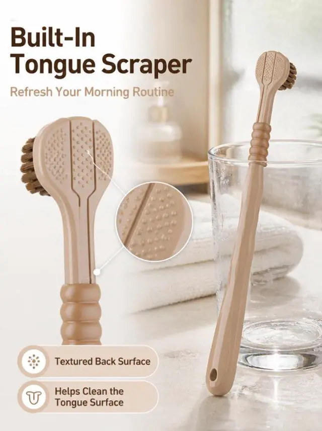 Alt view image 2 of 7 - Adult Three Sided Toothbrush, 6 Count/Pack | Extra Soft, Spiral Bristle