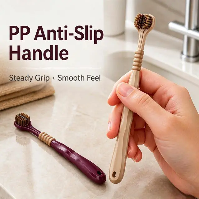 Alt view image 3 of 7 - Adult Three Sided Toothbrush, 6 Count/Pack | Extra Soft, Spiral Bristle