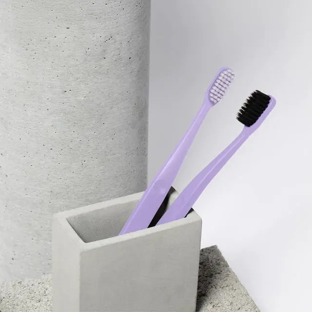 Alt view image 4 of 5 - Extra Soft Toothbrush 2-Pack, Purple 720 Tapered Ultra-Fine Bristles Each for Gentle Deep Cleaning, Adult Dental Care, Ideal for Sensitive Gums and Teeth