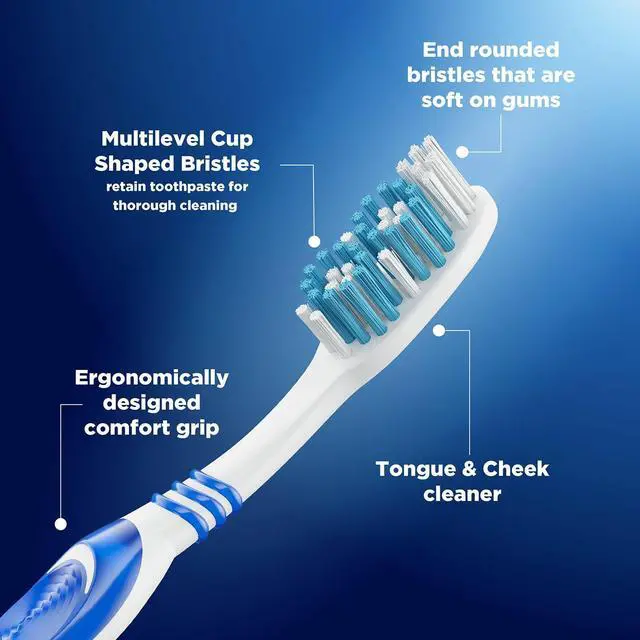 Alt view image 7 of 7 - Cavity Defense Bacteria Fighter Manual Toothbrush for Men, Women, Adults 6 Pieces, Soft