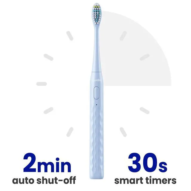 Alt view image 6 of 7 - Sonic Travel Electric Toothbrush for Adults & Kids, Travel Case&2 Brush Heads, Battery Powered Sonic Toothbrush, Compact Design for Daily/Travel Use-Blue