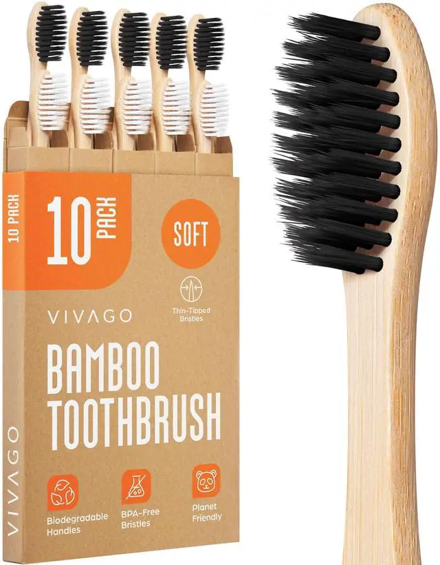Main image of Soft Bristles Toothbrushes for Adults - 10 Pack | Toothbrushes for Sensitive Gums, BPA-Free, Gentle Tapered Bristles