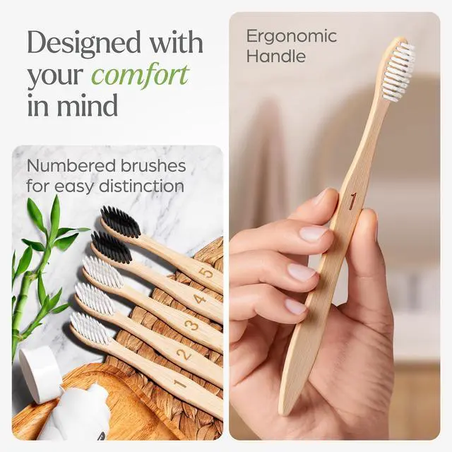Alt view image 6 of 7 - Soft Bristles Toothbrushes for Adults - 10 Pack | Toothbrushes for Sensitive Gums, BPA-Free, Gentle Tapered Bristles