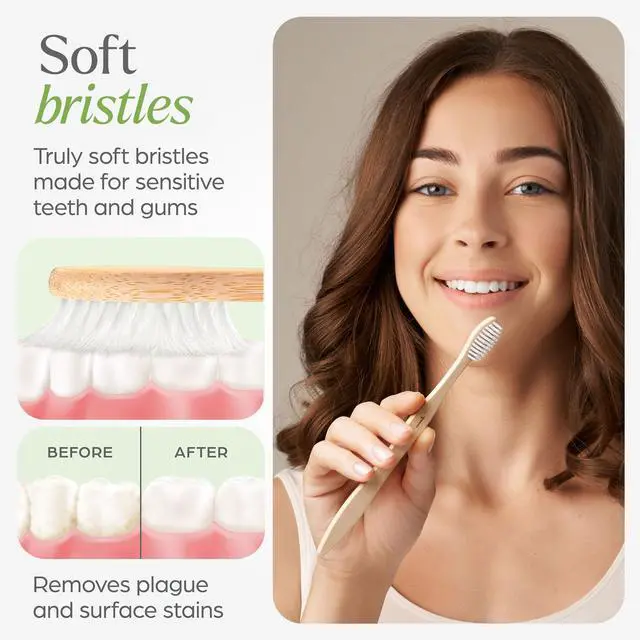 Alt view image 4 of 7 - Soft Bristles Toothbrushes for Adults - 10 Pack | Toothbrushes for Sensitive Gums, BPA-Free, Gentle Tapered Bristles