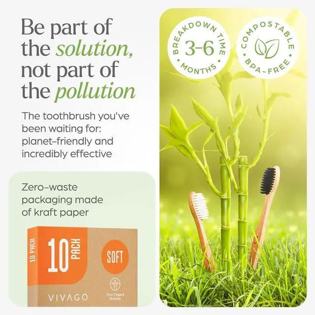 Alt view image 3 of 7 - Soft Bristles Toothbrushes for Adults - 10 Pack | Toothbrushes for Sensitive Gums, BPA-Free, Gentle Tapered Bristles