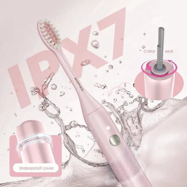 Alt view image 5 of 7 - Sonic Electric Toothbrush for Adults, Rechargeable Portable Electric Toothbrush Travel Kit (Pink, USB)