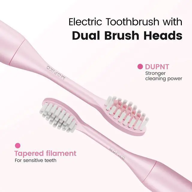 Alt view image 7 of 7 - Sonic Electric Toothbrush for Adults, Rechargeable Portable Electric Toothbrush Travel Kit (Pink, USB)