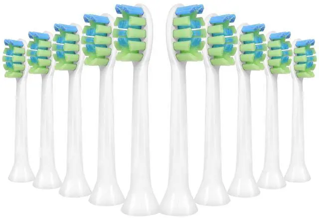 Main image of Replacement Heads Fit 7am2m AM100/AM105/AM111 Toothbrush, White | 10 Pack Electric ToothBrush Refills, Adult, Medium Bristles