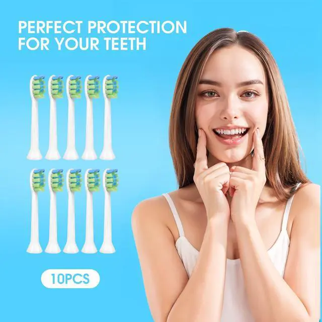 Alt view image 7 of 7 - Replacement Heads Fit 7am2m AM100/AM105/AM111 Toothbrush, White | 10 Pack Electric ToothBrush Refills, Adult, Medium Bristles