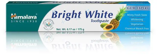 Main image of Bright White Fluoride-Free Toothpaste,Mint Flavor (6.17 oz) | Reduces Plaque & Gently Whiten Teeth with Papaya, Pineapple Enzymes & Miswak - Paraben Free, SLS-Free, Gluten-Free & Vegan
