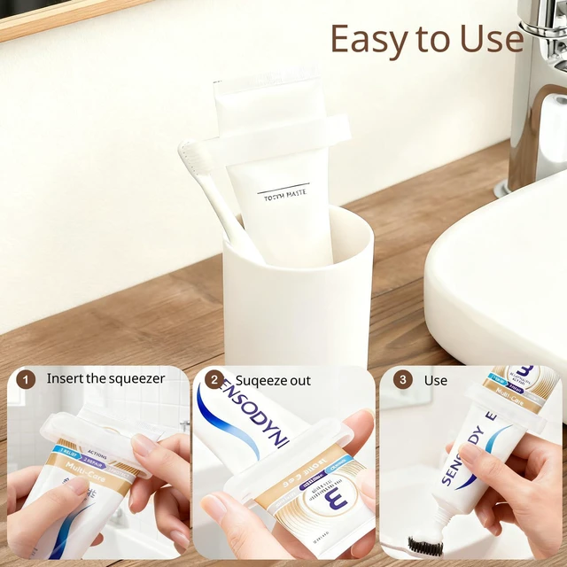 Alt view image 4 of 7 - 2-Pack Toothpaste Squeezer,Easy Squeeze Tube Dispenser for Kids | Manual Roller Clip Tool for Bathroom & Travel, Fits Toothpaste, Lotion, Cream & Paint Tubes up to 2.6" Wide