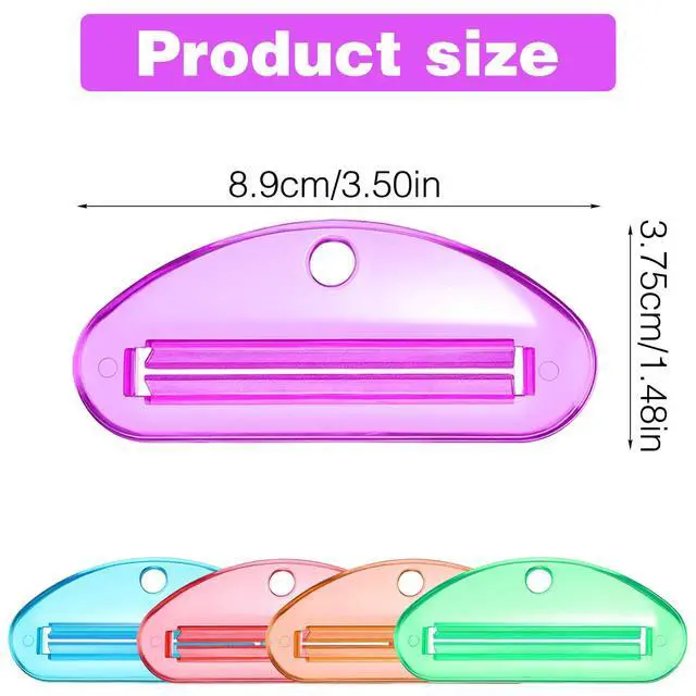 Alt view image 2 of 7 - 10 PCS Tooth Pastetooth Paste Squeeze, Plastic Toothpaste Tube Squeezer Tool Hanging Kids Toothpaste Dispenser Clip Holder for Bathroom, Suitable for Toothpastes Cream Cosmetics and Paint (5 Colors)