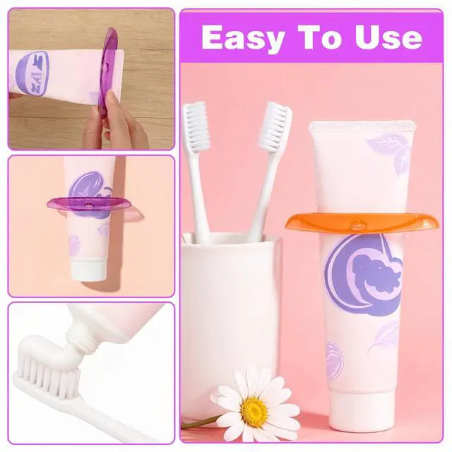 Alt view image 3 of 7 - 10 PCS Tooth Pastetooth Paste Squeeze, Plastic Toothpaste Tube Squeezer Tool Hanging Kids Toothpaste Dispenser Clip Holder for Bathroom, Suitable for Toothpastes Cream Cosmetics and Paint (5 Colors)