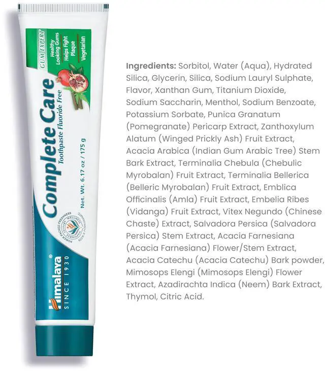 Alt view image 2 of 6 - Complete Care Fluoride Free Toothpaste, 6.17 oz Each | Fluoride Free Toothpaste for Clean Teeth & Long-Lasting Fresh Breath with Neem & Pomegranate Plant Based, SLS-Free