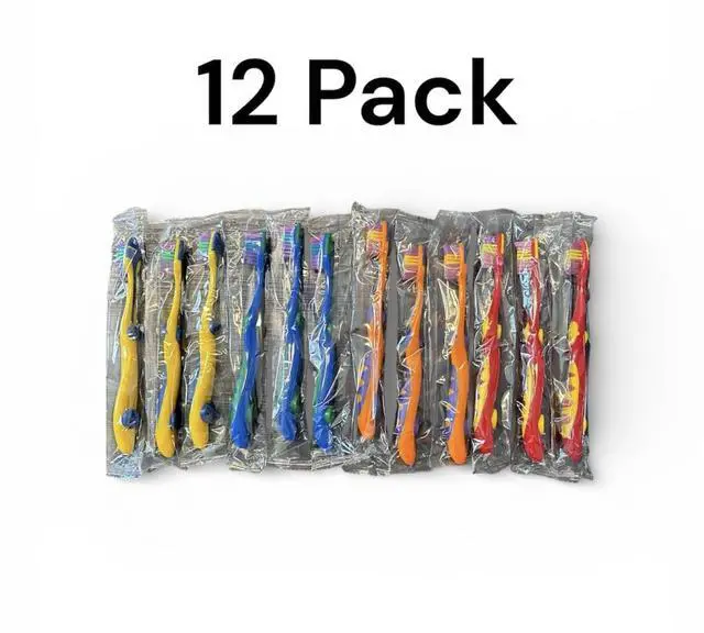 Alt view image 4 of 4 - 12- Count Kids Toothbrush Extra Soft Bristles for Kids 2-8 Years Children, Toddler, Girl, Boy Manual Toothbrushes Individually Wrapped for Home School Daycare Camp