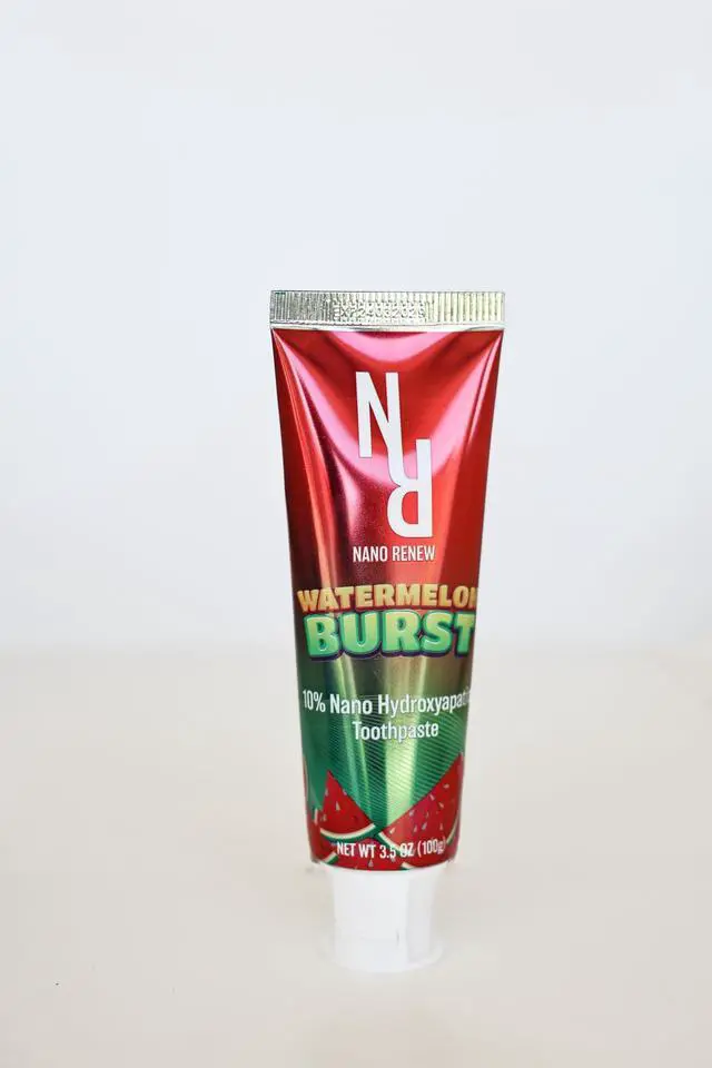 Main image of 10% Nano Hydroxyapatite Toothpaste Watermelon Burst (Fluoride Free), Natural, Remineralizing, Whitening, Sensitive Teeth, SLS Free, Xylitol Nano-Hydroxyapatite Toothpaste for All Ages, 3.5 oz