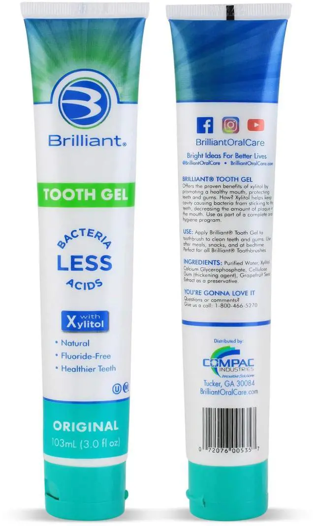 Main image of Toothpaste Gel by Spry, with Xylitol, Fluoride Free, Mint Free, Safe If Swallowed, Natural, Original, 3 oz, 2pk