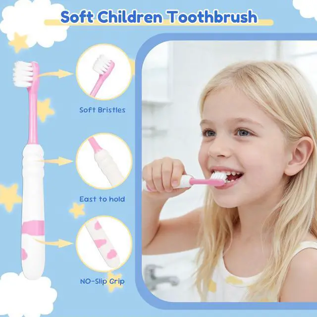Alt view image 3 of 6 - Disposable Kids Toothbrushes Individually Wrapped Kids Tooth Brush 4 Colors Soft Children Toothbrush Helps Prevent Tooth Decay & Gum Diseas for Family Travel Picnics Boys Girls (20)