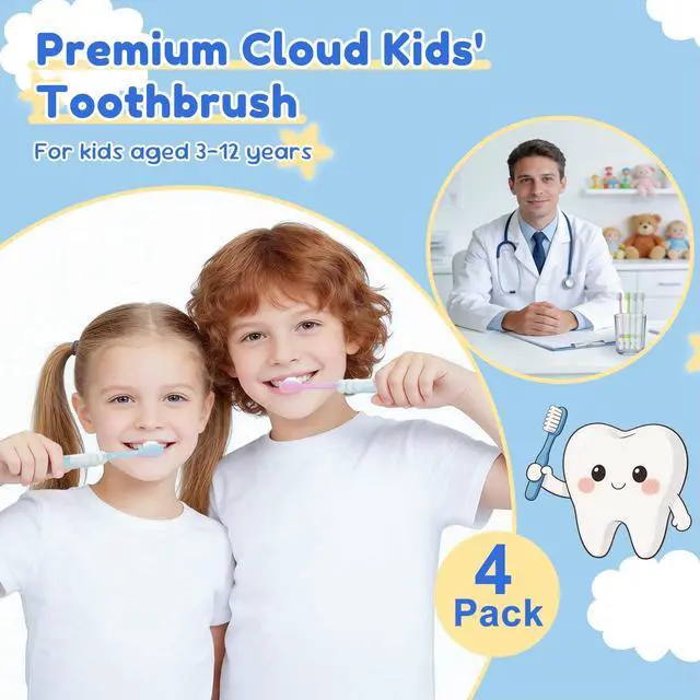 Alt view image 6 of 6 - Disposable Kids Toothbrushes Individually Wrapped Kids Tooth Brush 4 Colors Soft Children Toothbrush Helps Prevent Tooth Decay & Gum Diseas for Family Travel Picnics Boys Girls (20)