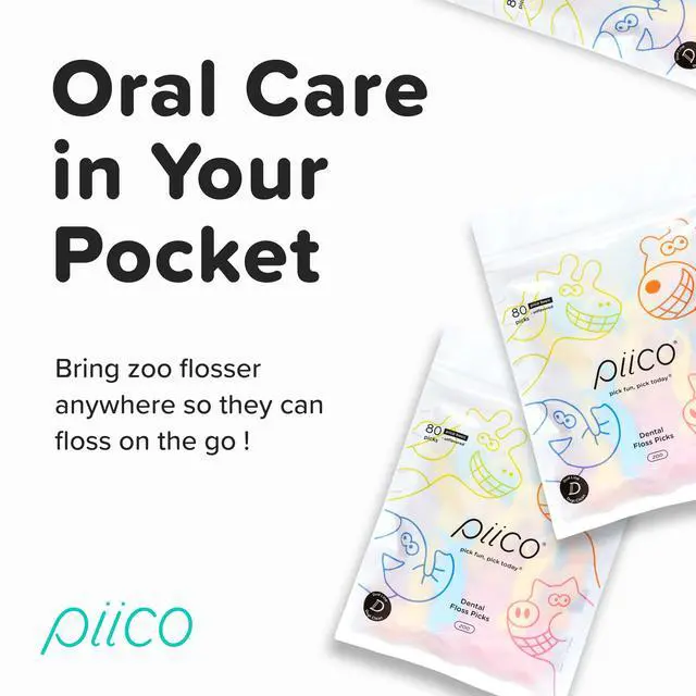 Alt view image 4 of 7 - Unflavored Kids Floss - No Fluoride Dual Line Dental Floss Picks - Fun Oral Care in Colorful Floss Sticks Design - Kids Flossers Avoid Tooth Decay & Gum Disease - 80 Count Zoo