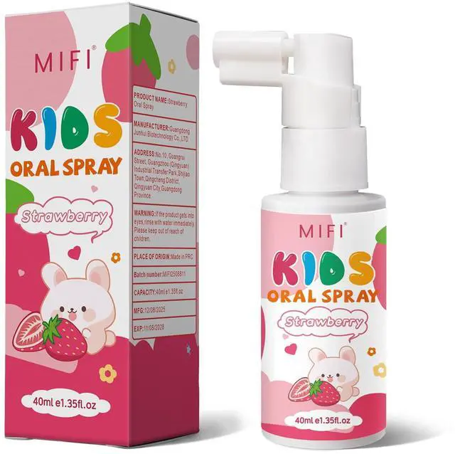 Main image of Kids Oral Spray - Fresh Breath for Children & Toddlers, Fruit-Flavored Oral Care Spray, Easy to Use, Perfect for Home & Travel for Baby's Daily Oral Care (1Pack, Strawberry)