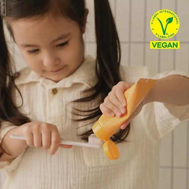 Alt view image 5 of 7 - Korean Kids Toothpaste Step 2 Ages 3+ Years | with Calcium and Carrot Extract, Vegan | Sugar Free, SLS and Paraben Free | 75g / 2.65 oz