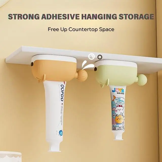 Alt view image 3 of 7 - Hamster Toothpaste Squeezer and Holder Cute Lazy Toothpaste Dispenser Stand Funny Bathroom Organizer for Kids & Adults (Light Yellow)
