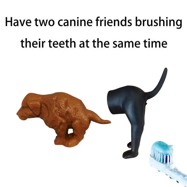 Alt view image 2 of 6 - 2 Pcs Funny Dog Butt Toothpaste Dispenser, Fun Silicone Dog Butt Toothpaste Squeezer Hilarious Golden Retriever Poop Topper Dispenser Hilarious Animal No Mess Kid Toothpaste Toppers Tooth Pastetooth