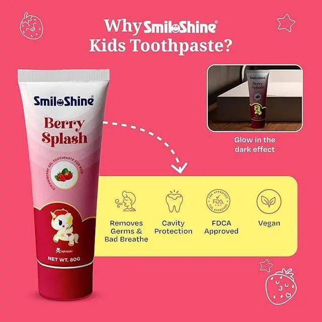 Alt view image 3 of 7 - Unicorn Gel Toothpaste for Kids - Strawberry Flavor and Bubble Gum Flavor
